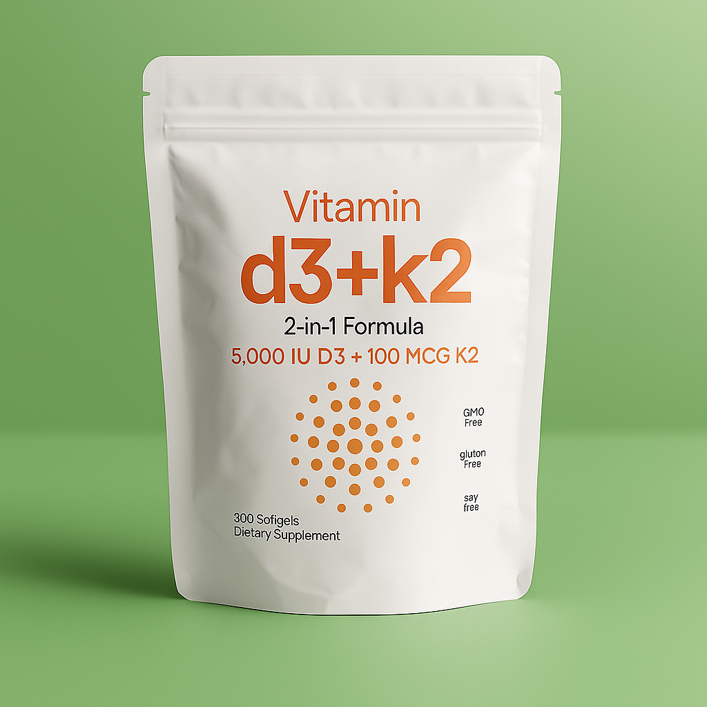 NutriWay Vitamin D3 K2 5000IU Softgels | Infused with Sunflower Seed Oil, Vitamin K2 MK7 + Vitamin D Supplement 300 Softgels